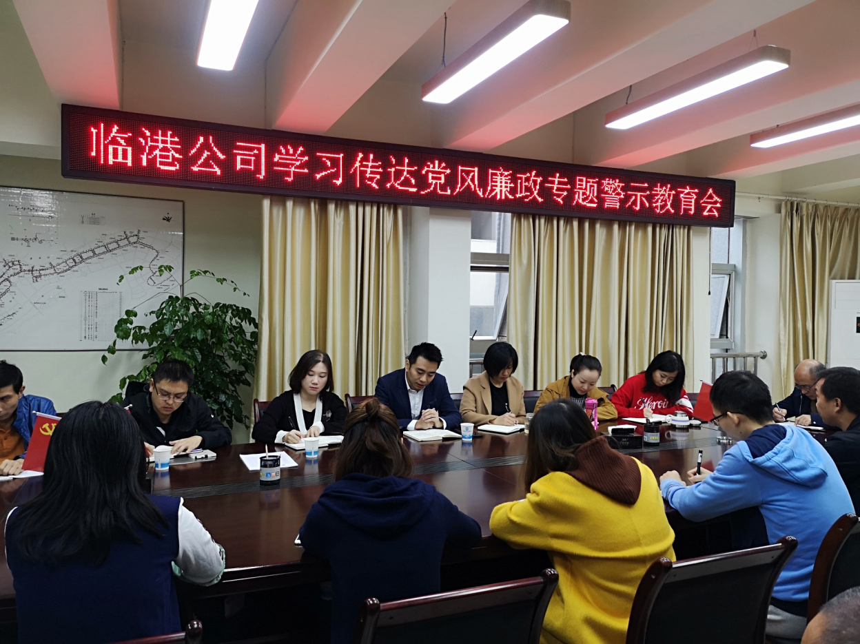 臨港公司召開(kāi)黨風(fēng)廉政建設(shè)專(zhuān)題警示教育會(huì)