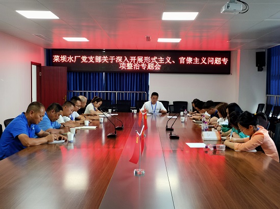菜壩水廠黨支部召開關(guān)于深入開展形式主義、官僚主義問題專項(xiàng)整治專題會