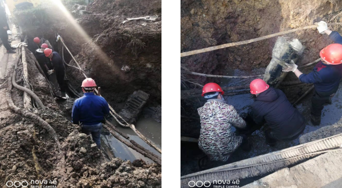 徹夜搶修截污干管 全力保障排水安全